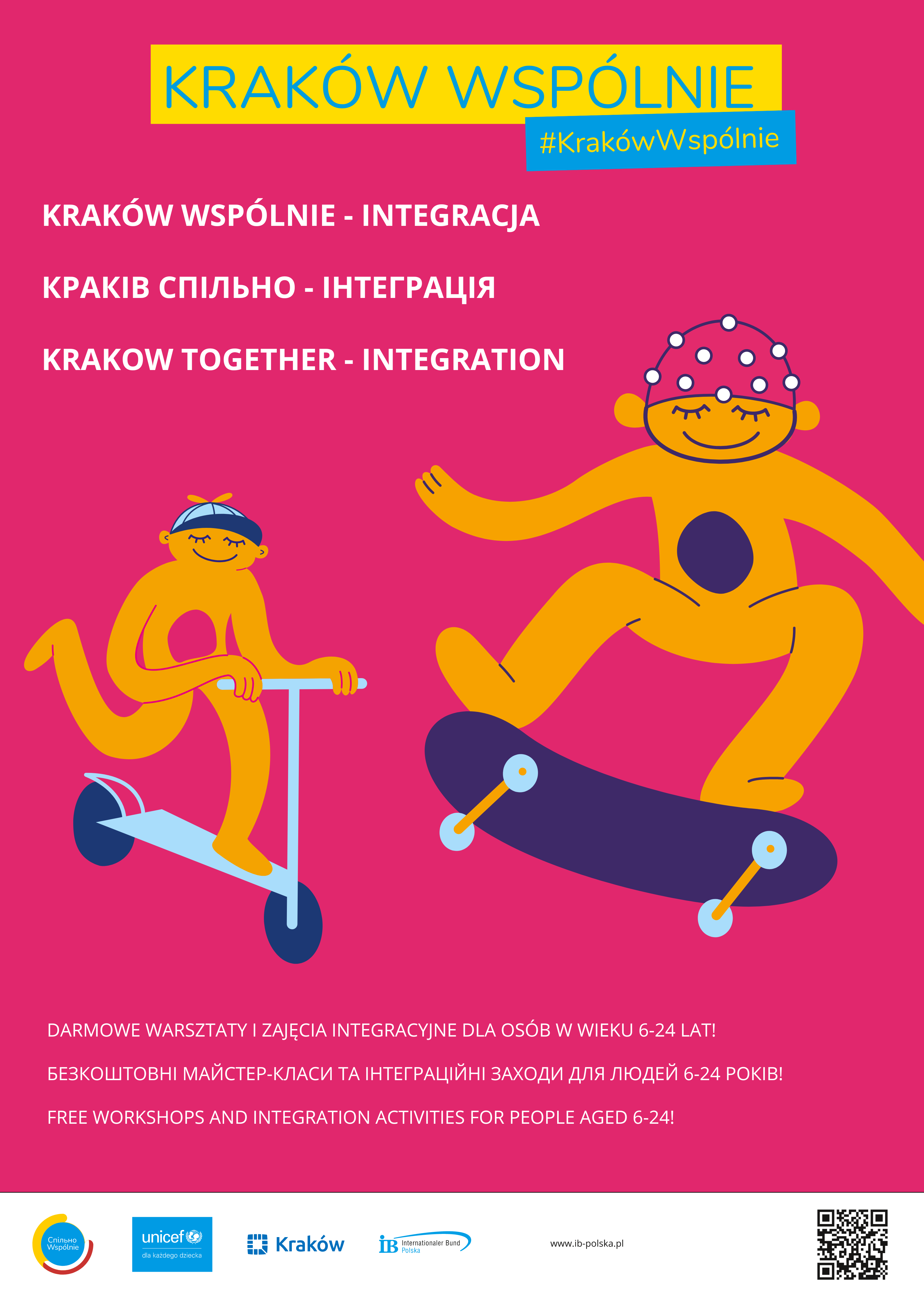 plakat Darmowe zajÄ™cia dla mieszkaÅ„cÃ³w Krakowa!