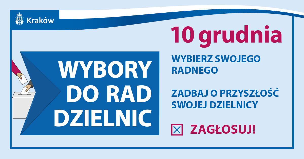 plakat Wybory do Rad Dzielnic Miasta Krakowa 2023